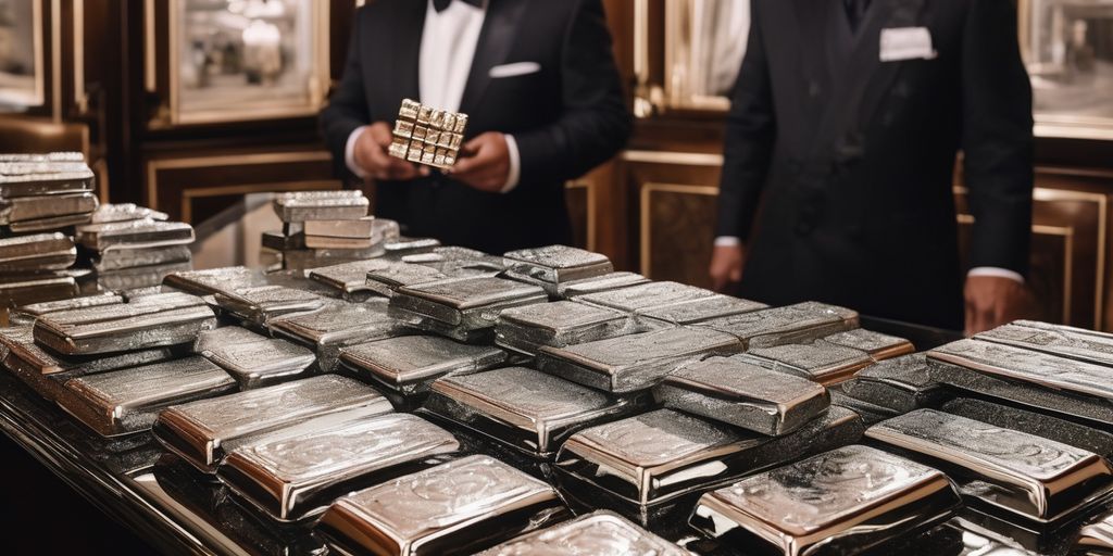 person selling silver bars in a luxury setting