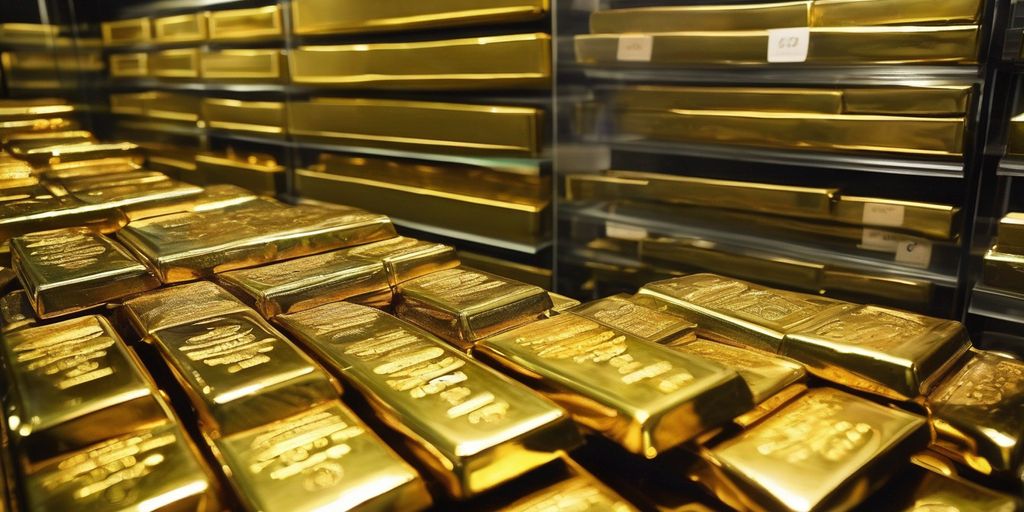 gold bars on display in a UK jewelry shop